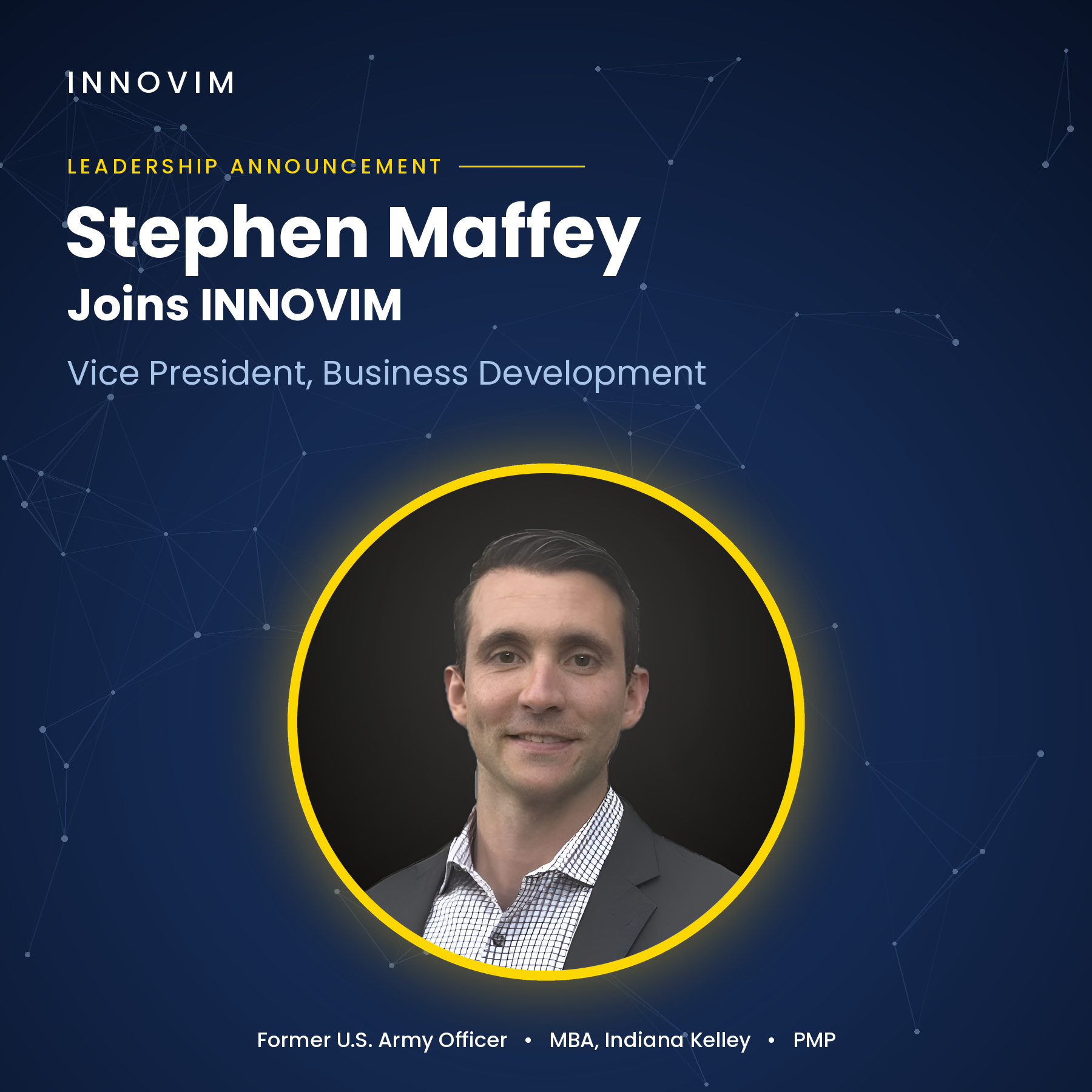 Stephen Maffey, Vice President of Business Development, joins INNOVIM